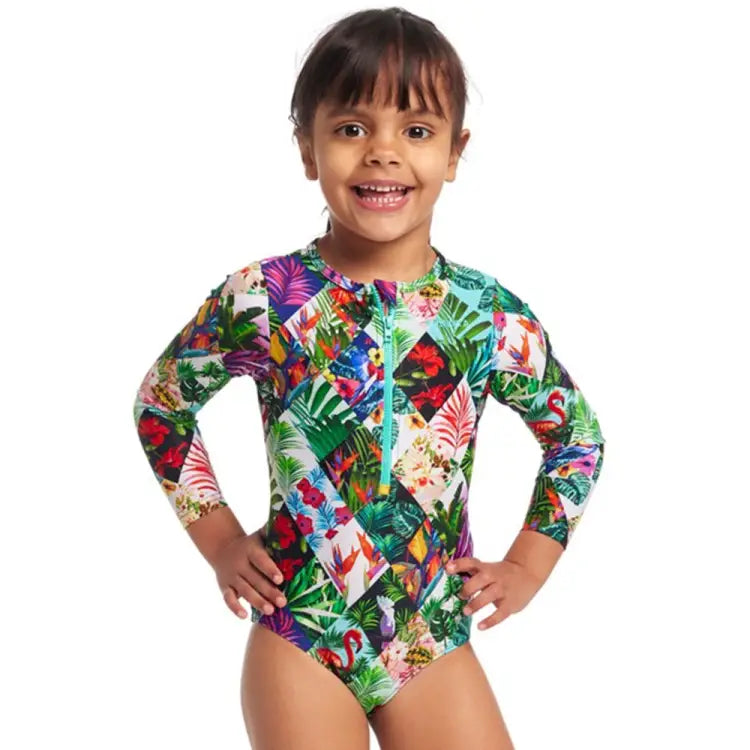Swimsuits: Funkita Toddler Sun Cover One Piece-Jungle Jam - Funkita / Jungle Jam / 2 / Clothing, Fashion, Funkita, FUNKY, Hong Kong |