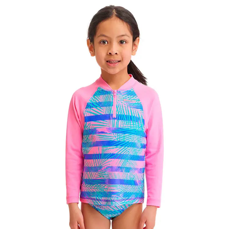 Rashguards: Funkita Toddler Zippy Rash Vest-Pastel Palm - Clothing, Fashion, Funkita, FUNKY, Hong Kong | FKS004G7132102