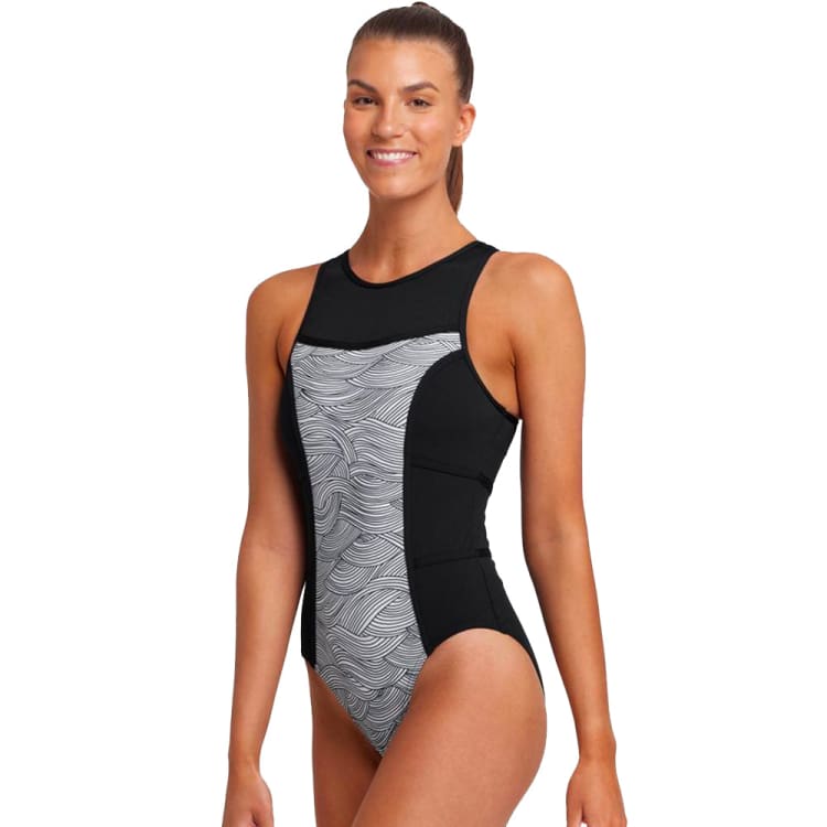Swimsuits: Funkita Women Hi Flyer One Piece-Ice Current - Black, Clothing, Fashion, FUNKY, Hong Kong | FKS003L7143308