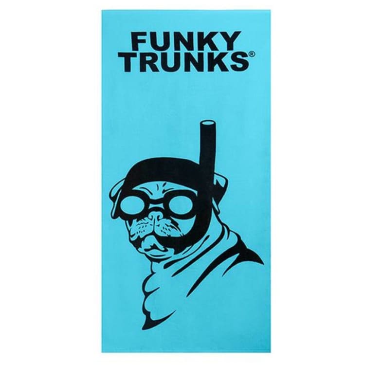Towels & Ponchos: Funky Cotton Towel-Snorkel Pug - Funky Trunks / Snorkel Pug / ON / 2023, Accessories, Blankets & Towels, Fashion, FUNKY |