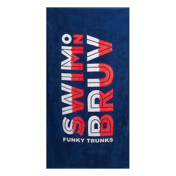 Towels & Ponchos: Funky Cotton Towel-Swim on Bruv - Funky Trunks / Swim on Bruv / ON / 2023, Accessories, Blankets & Towels, Fashion, FUNKY