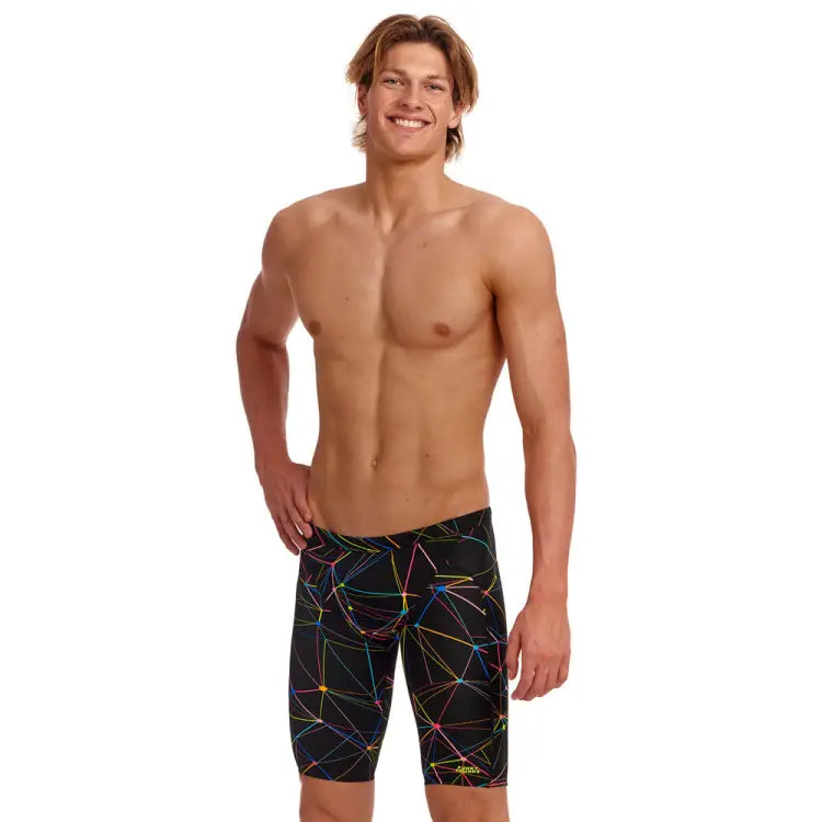 Swimsuits: Funky Men Training Jammers-STAR SIGN - 2024, Black, Clothing, Fashion, FUNKY
