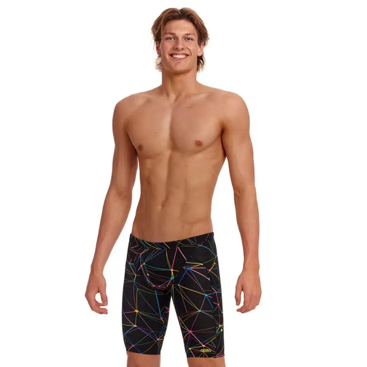 Swimsuits: Funky Men Training Jammers-STAR SIGN - 2024, Black, Clothing, Fashion, FUNKY