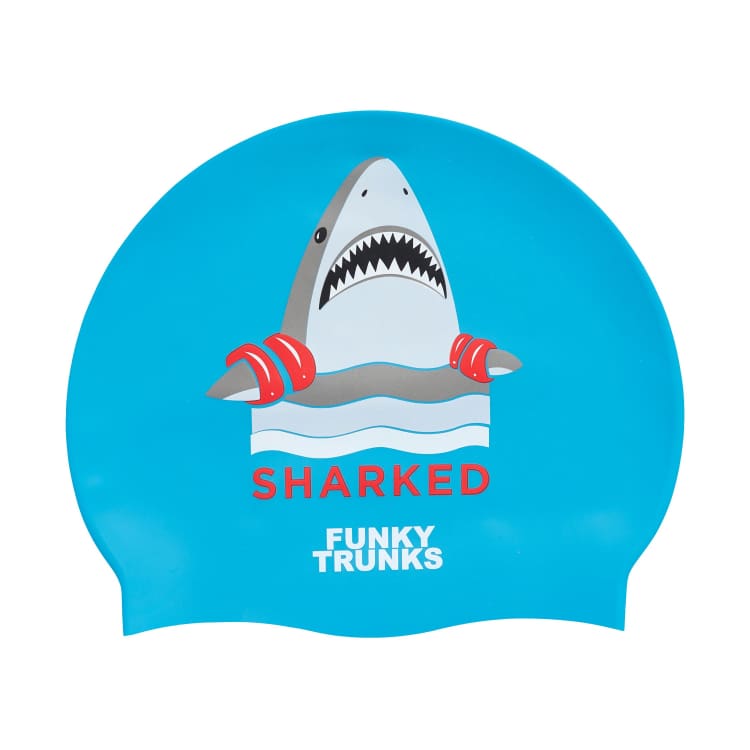 Swim Caps: Funky Silicone Swim Cap-Sharked - Funky / Sharked / ON / Accessories, Caps, Fashion, FUNKY, Funky Trunks | FT990257900
