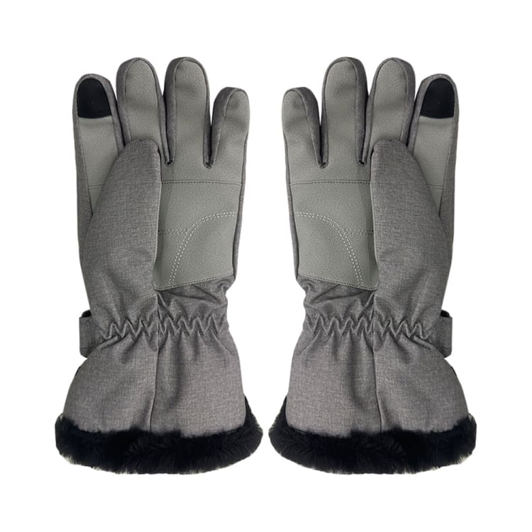 Gloves & Mittens / Snow: Fuzl Women Fur Snow Glove-GREY - 2024, Accessories, Bearx, Gloves & Mittens, Gloves & Mittens / Snow