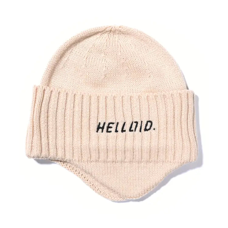Headwear / Beanies: Helloid Ear Maff Beanie-WHITE - Helloid / Off White / Free / 2024, Accessories, Head & Neck Wear, Headwear / Beanies,
