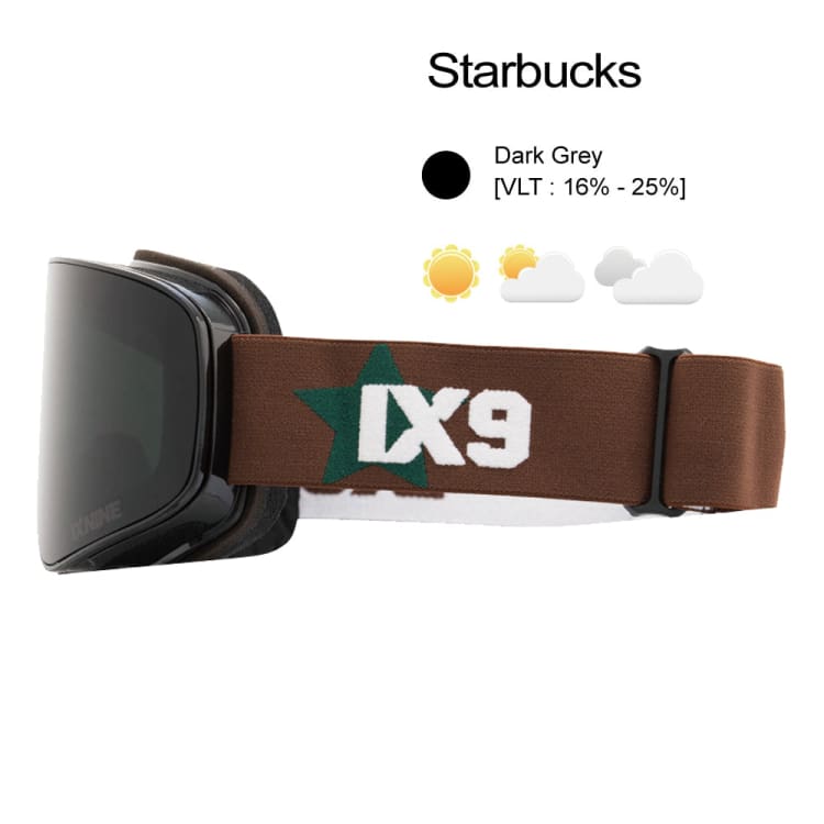 Goggles / Snow: Ixnine IX3-17 Snow Goggles-STARBRUCKS [Korean Brand] - IXNINE / Starbucks / ON / 2024, Accessories, Eyewear, Goggles,