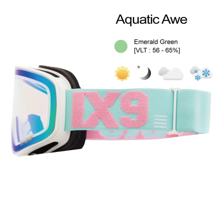 Goggles / Snow: Ixnine IX3-22 Snow Goggles-AQUATIC AWE [Korean Brand] - IXNINE / Aquatic Awe / ON / 2024, Accessories, Aquatic Awe,