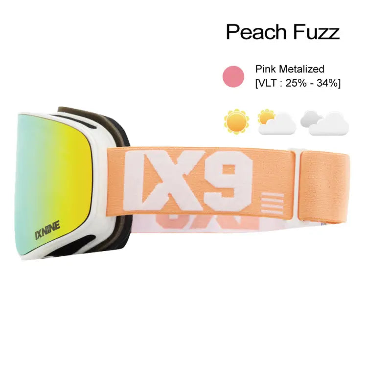 Goggles / Snow: Ixnine IX3-23 Snow Goggles-PEACH FUZZ [Korean Brand] - IXNINE / Peach Fuzz / ON / 2024, Accessories, Eyewear, Goggles,