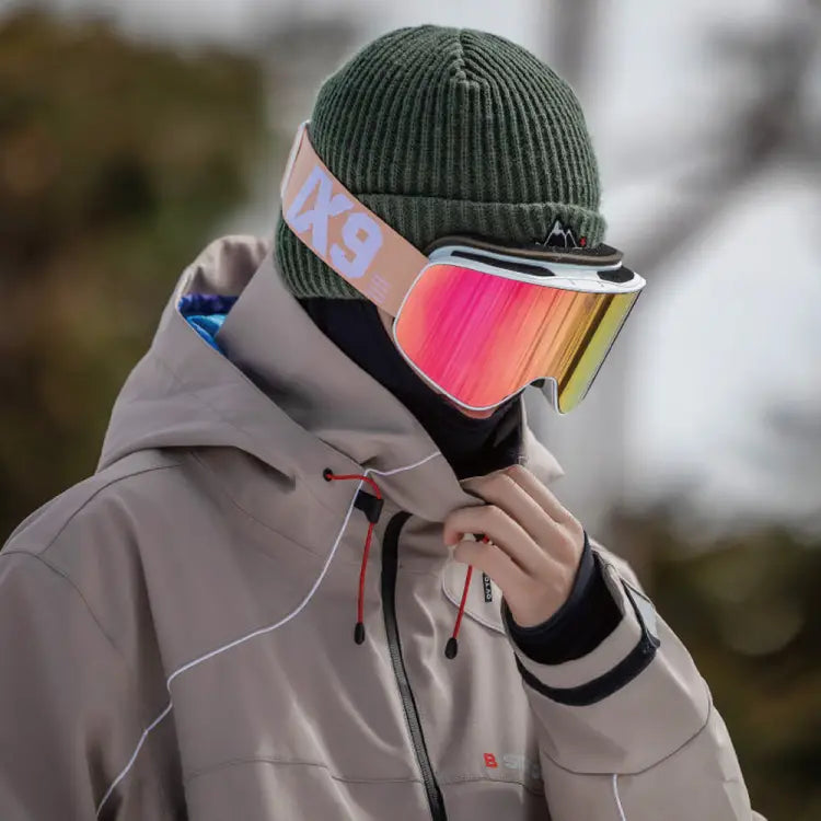 Goggles / Snow: Ixnine IX3-23 Snow Goggles-PEACH FUZZ [Korean Brand] - IXNINE / Peach Fuzz / ON / 2024, Accessories, Eyewear, Goggles,