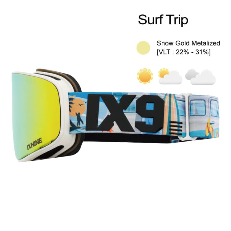 Goggles / Snow: Ixnine IX3-24 Snow Goggles-SURF TRIP [Korean Brand] - IXNINE / Surf Trip / ON / 2024, Accessories, Eyewear, Goggles,