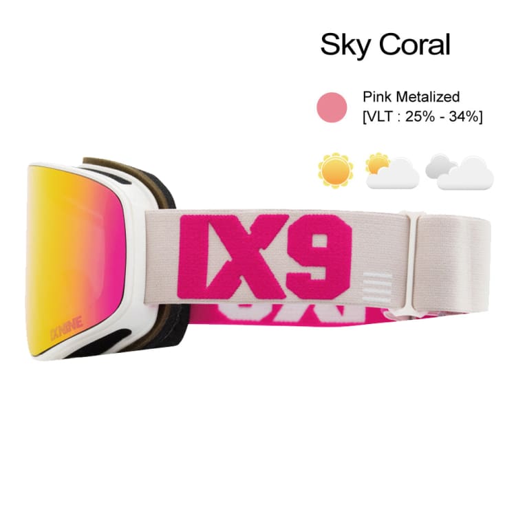 Goggles / Snow: Ixnine IX3-25 Snow Goggles-SKY CORAL [Korean Brand] - IXNINE / Sky Coral / ON / 2024, Accessories, Eyewear, Goggles,