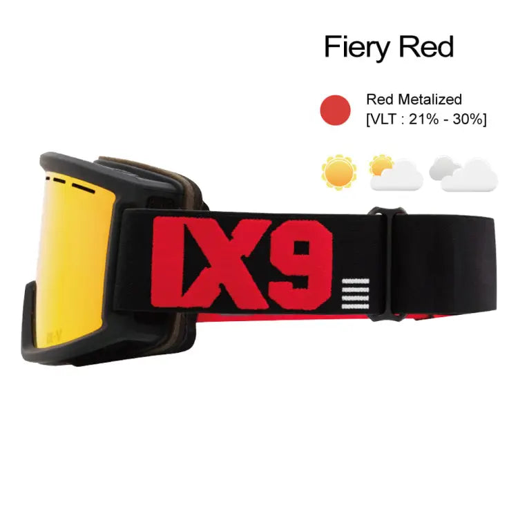Goggles / Snow: Ixnine IX5-04 Snow Goggles-FIERY RED [Korean Brand] - IXNINE / Fiery Red / ON / 2024, Accessories, Eyewear, Fiery Red,
