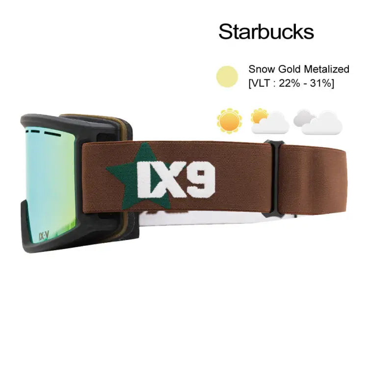 Goggles / Snow: Ixnine IX5-08 Snow Goggles-STARBUCKS [Korean Brand] - IXNINE / Starbucks / ON / 2024, Accessories, Eyewear, Goggles,