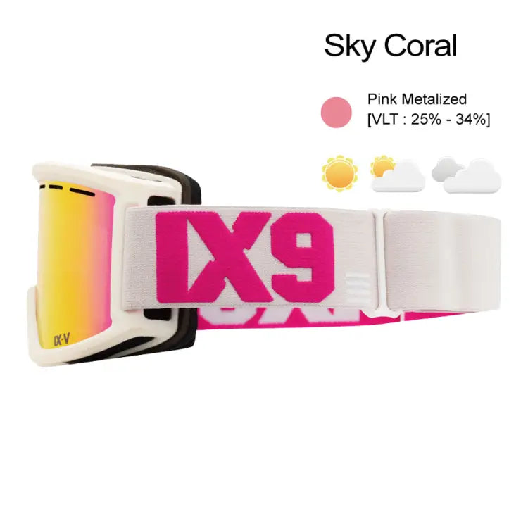 Goggles / Snow: Ixnine IX5-11 Snow Goggles-SKY CORAL [Korean Brand] - IXNINE / Sky Coral / ON / 2024, Accessories, Eyewear, Goggles,