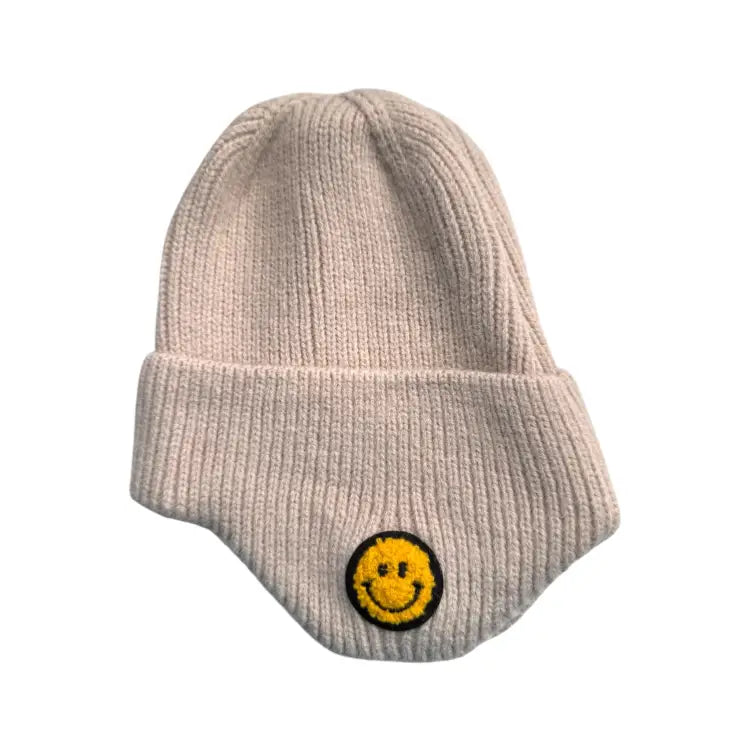 Headwear / Beanies: JP Kids Smiley Beanie-SAND - JP / Sand / Free / 2025, Accessories, Bearx, Head & Neck Wear, Headwear / Beanies