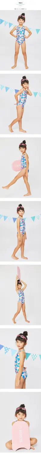 Barrel Kids Training All Pattern V-Back Swimsuit-SWIM DUCK_image