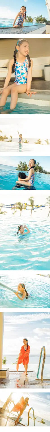 Barrel Kids Training All Pattern V-Back Swimsuit-SWIM DUCK