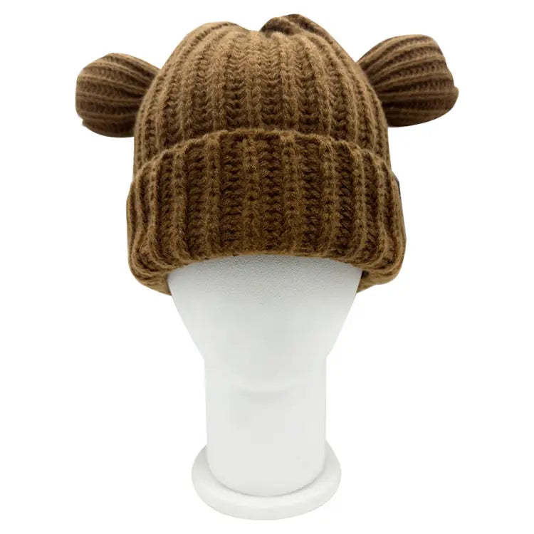 Headwear / Beanies: Lux Bear Beanie-BROWN - Luxs / Brown / Free / 2023, Accessories, Bearx, Brown, Head & Neck Wear | JP-3630-BROWN
