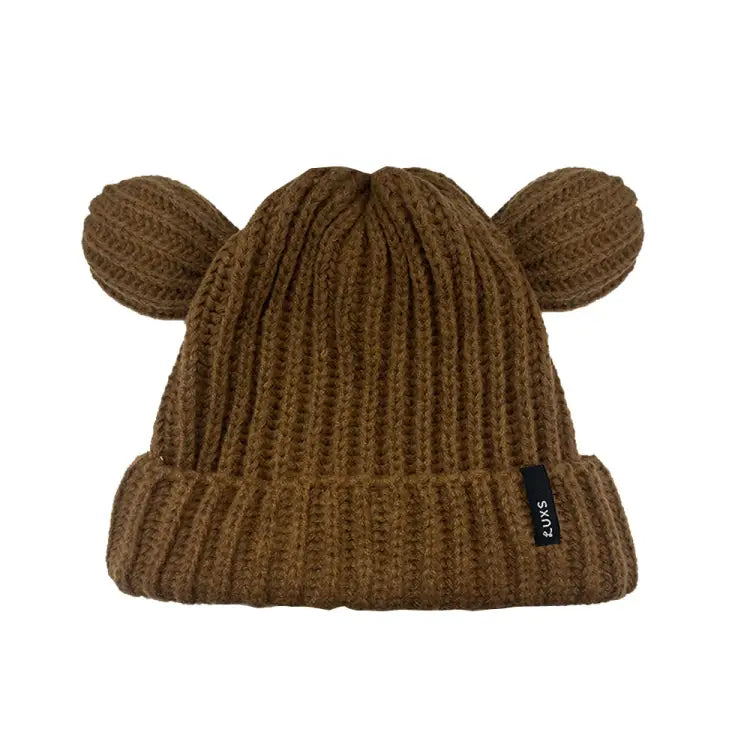 Headwear / Beanies: Lux Bear Beanie-BROWN - Luxs / Brown / Free / 2023, Accessories, Bearx, Brown, Head & Neck Wear | JP-3630-BROWN