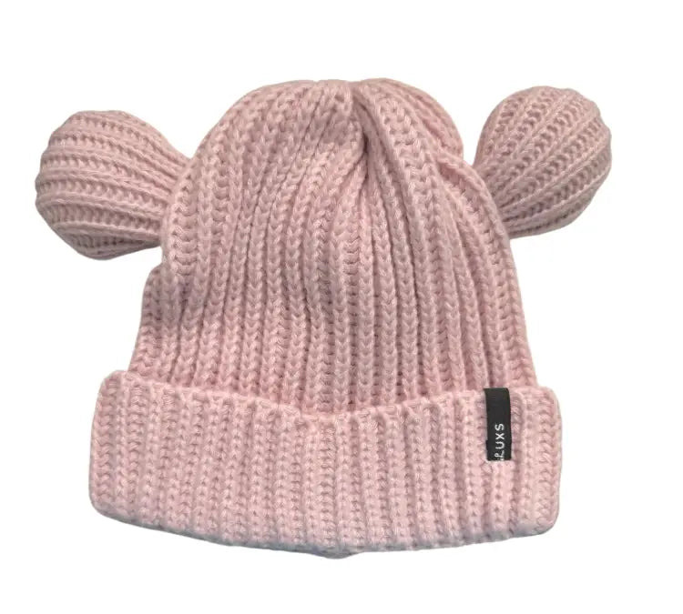 Headwear / Beanies: Lux Bear Beanie-PINK - Luxs / Pink / Free / 2025, Accessories, Bearx, Head & Neck Wear, Headwear / Beanies