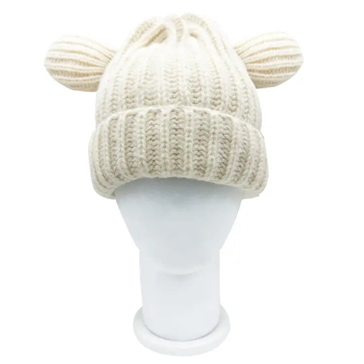 Headwear / Beanies: Lux Bear Beanie-WHITE - Luxs / White / Free / 2023, Accessories, Bearx, Head & Neck Wear, Headwear / Beanies |