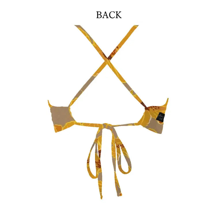 Swim Tops: Maka-Hou Women Back Cross Bra Top-L.FLORAL (Japanese Brand) - 13W06-12S0014-L, 13W06-12S0014-M, 2024, Clothing, Fashion