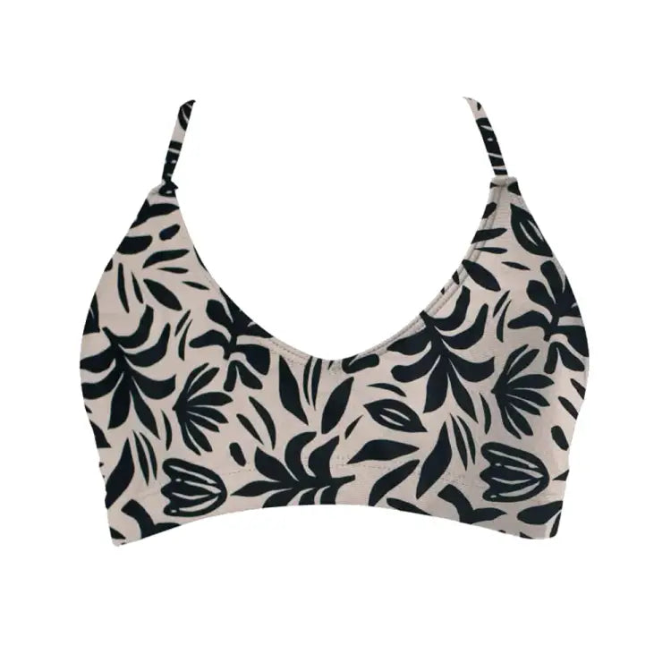 Swim Tops: Maka-Hou Women Back Cross Bra Top-PAINT (Japanese Brand) - MAKA-HOU / Paint / M / 13W06-12S0014-L, 13W06-12S0014-M, 2024,