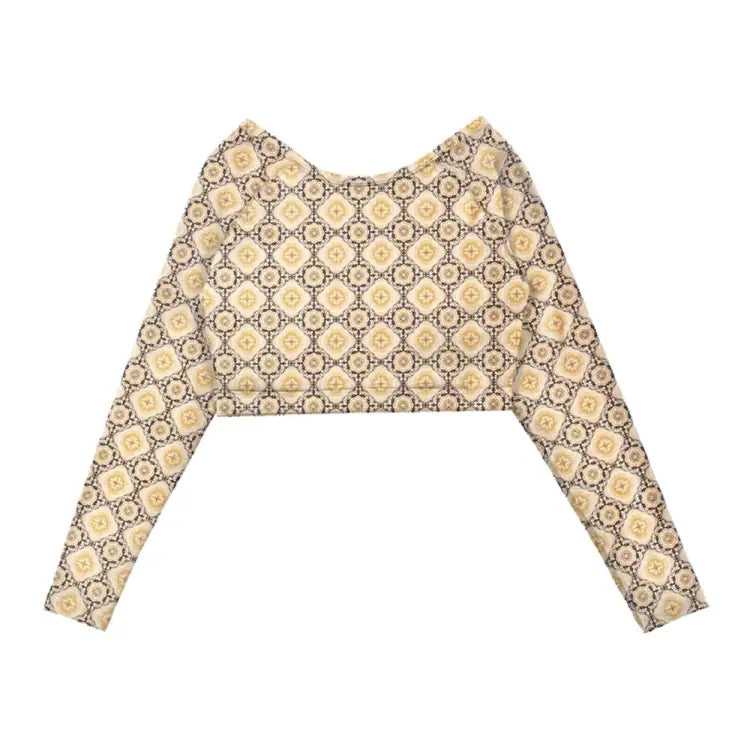 Rashguards: Maka-Hou Women Back Ribboon Rashguard-TILE (Japanese Brand) - MAKA-HOU / Tile / M / 11W18-52S0009-L, 11W18-52S0009-M, 2024,