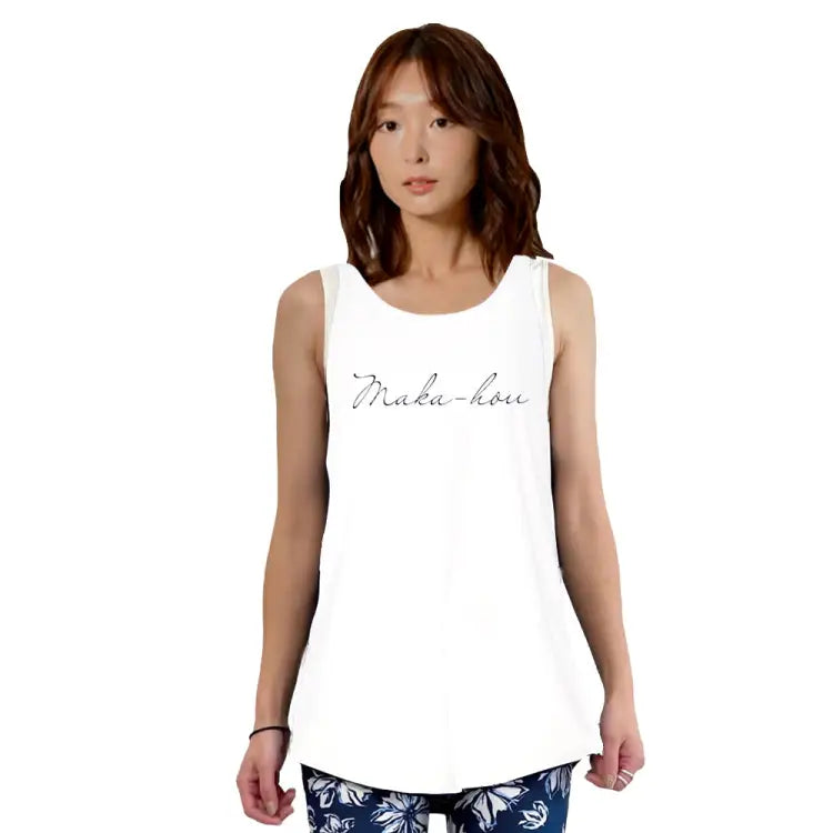 Rashguards: Maka-Hou Women Basic Logo Rash Tank-WHITE (Japanese Brand) - Clothing, Fashion, Hong Kong, Japan, Macau