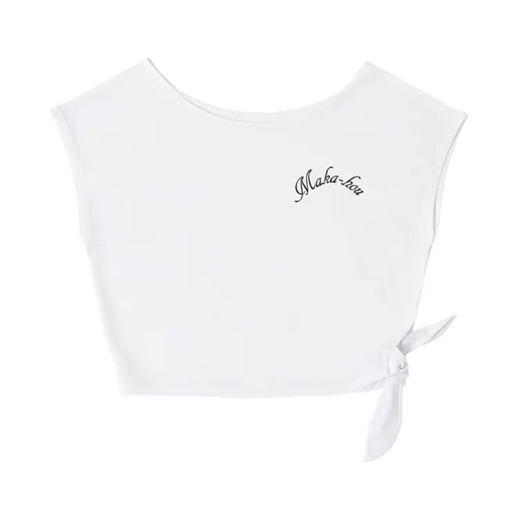Rashguards: Maka-Hou Women Beach Parm Crop Tee-WHITE (Japanese Brand) - MAKA-HOU / White / M / 2025, Clothing, Fashion, Hong Kong, Japan