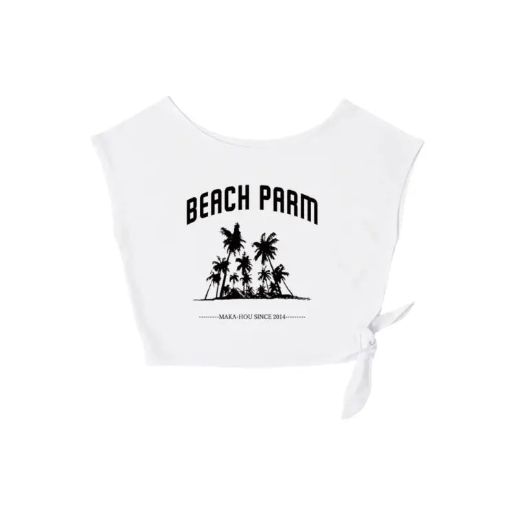 Rashguards: Maka-Hou Women Beach Parm Crop Tee-WHITE (Japanese Brand) - MAKA-HOU / White / M / 12W20-22S0001-L, 12W20-22S0001-M, Clothing,