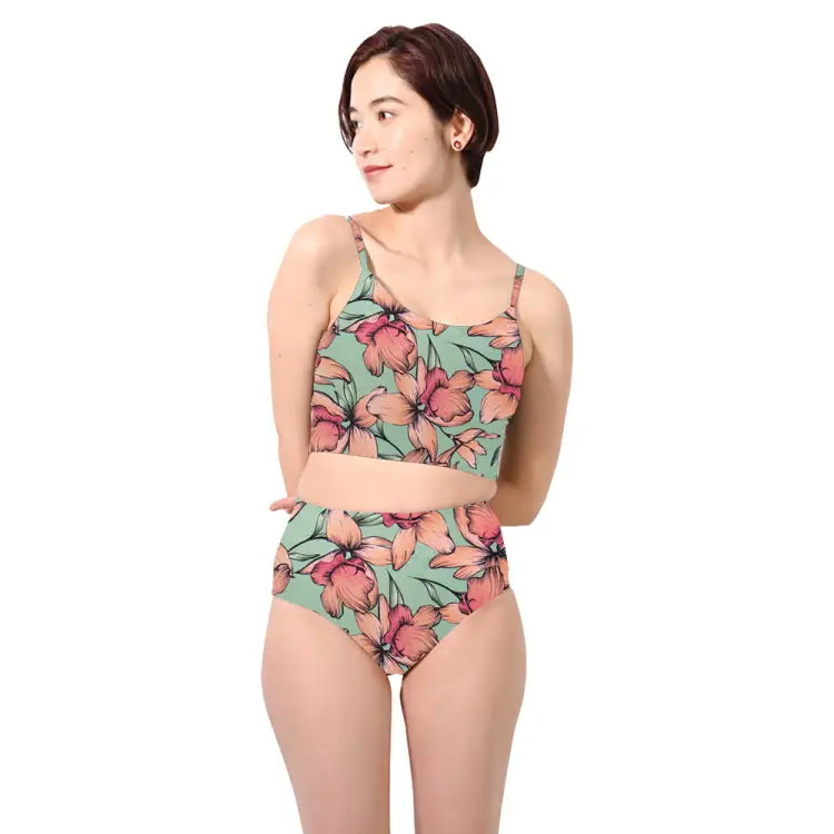 Swim Tops: Maka-Hou Women Camisole Bra Top-BIG FLOWER (Japanese Brand) - 16W02-42S3533-L, 16W02-42S3533-M, 2025, Big Flower, Clothing