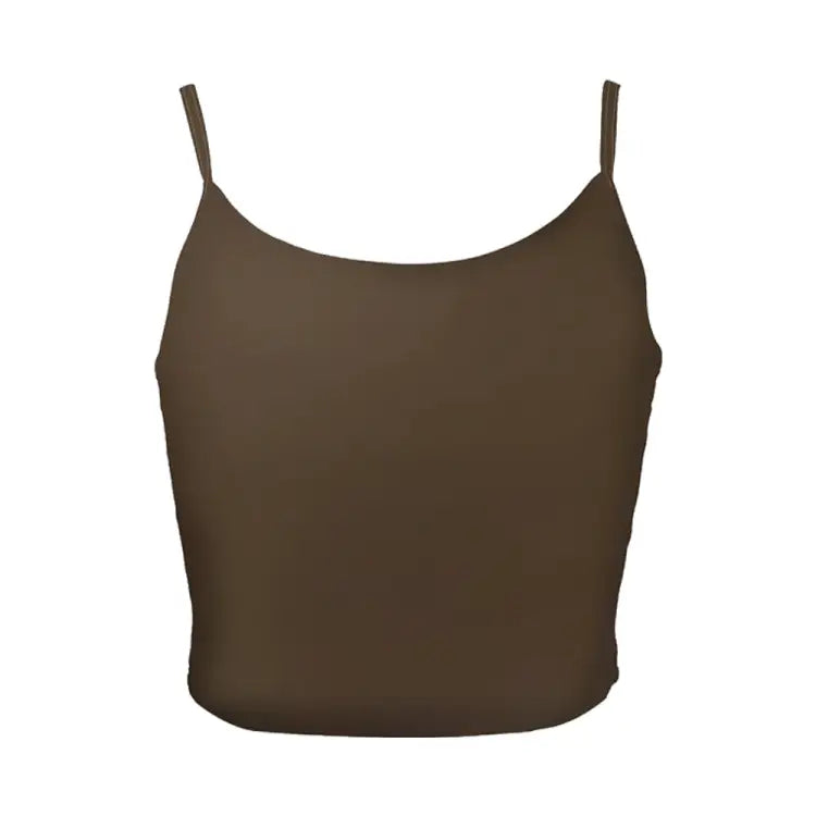 Swim Tops: Maka-Hou Women Camisole Bra Top-BROWN (Japanese Brand) - MAKA-HOU / Brown / M / 2025, Brown, Clothing, Fashion, Hong Kong