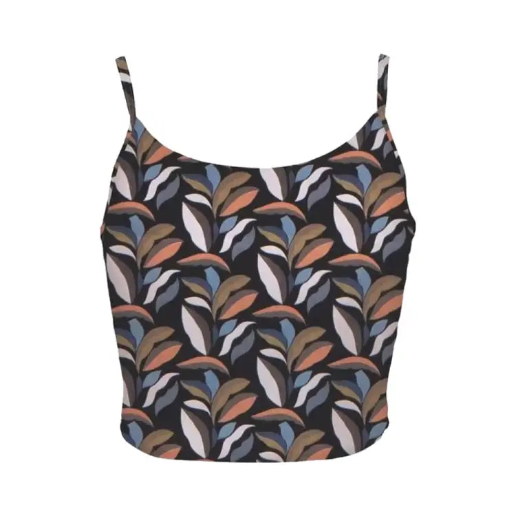 Swim Tops: Maka-Hou Women Camisole Bra Top-MULTI LEAF (Japanese Brand) - MAKA-HOU / Multi Leaf / M / 2025, Clothing, Fashion, Hong Kong,