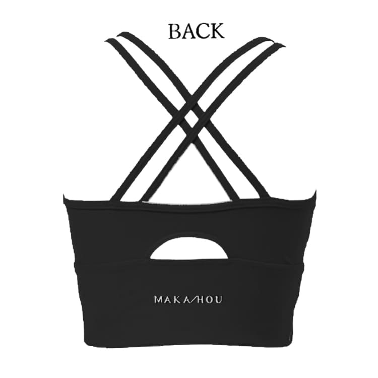 Swim Tops: Maka - Hou Women Crossover - Strap Bra Top - BLACK - 2024, Black, Clothing, Fashion, Hong Kong | 13W10 - 22S0009 - M