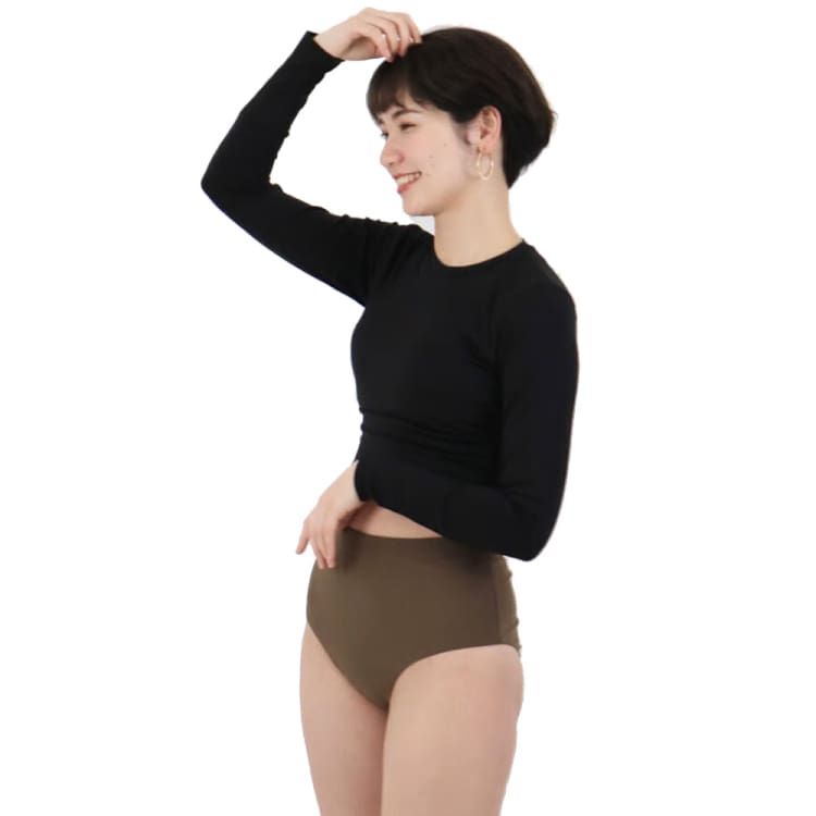 Bikini Pants: Maka - Hou Women High Waist Panties - BROWN - Pants, Bottom, Brown, Clothing, Fashion | 40W02 - 22S0008 - M