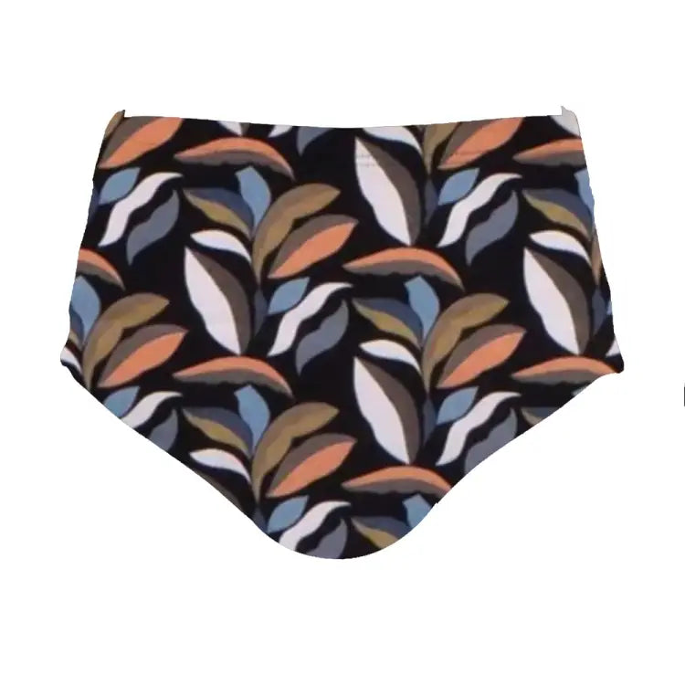 Bikini Pants: Maka-Hou Women High Waist Bikini Panties-MULTILEAF (japanese Brand) - MAKA-HOU / Multi Leaf / M / 40W02-22S3609-L,