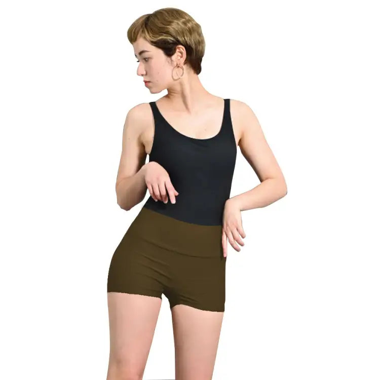 Bikini Pants: Maka-Hou Women Highcut Water Shorts-BROWN (Japanese Brand) - 40W04-12S3788-L, 40W04-12S3788-M, Bikini Pants, Bottom, Brown