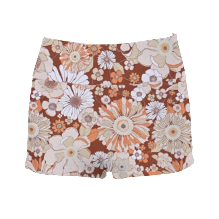 Bikini Pants: Maka - Hou Women Highcut Water Shorts - RETRO FLOWER - Retro M Pants, Bottom, Clothing, Fashion, Hong Kong | 40W04 - 12S2508