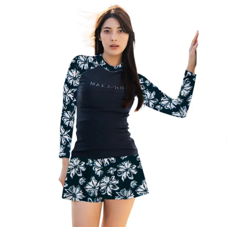 Rashguards: Maka-Hou Women Long Sleeve Rashguard-CLAM FLOWER (Japanese Brand) - Clam Flower, Clothing, Exceed By, Fashion, Hong Kong