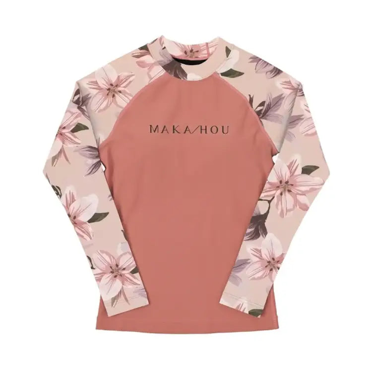 Rashguards: Maka-Hou Women Long Sleeve Rashguard-LILY BLOOM (Japanese Brand) - MAKA-HOU / Lily Bloom / M / Clothing, Exceed By, Fashion,