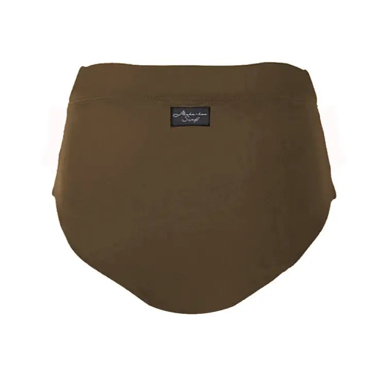 Bikini Pants: Maka-Hou Women Mid-Rise Bikini Bottom-BROWN (Japanese Brand) - 40W01-12S0009-L, 40W01-12S0009-M, Bikini Pants, Bottom, Brown