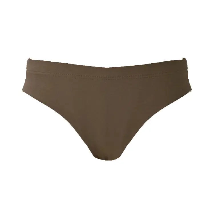 Bikini Pants: Maka-Hou Women Mid-Rise Bikini Bottom-BROWN (Japanese Brand) - MAKA-HOU / Brown / M / 40W01-12S0009-L, 40W01-12S0009-M,
