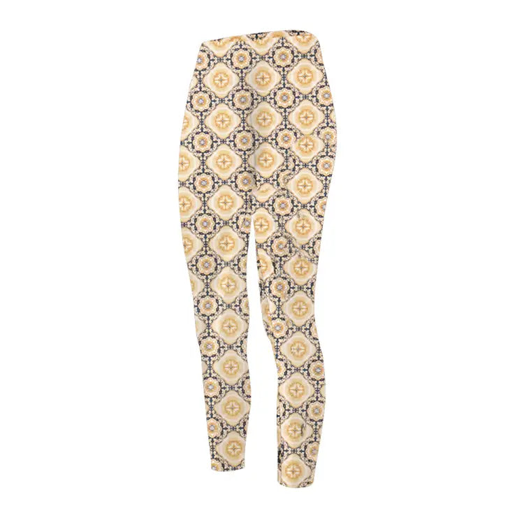 Leggings / Water: Maka - Hou Women P ＆ Yoga Leggings - Tile - Barrel Tile M Bottom, Clothing, Fashion, Hong Kong, Japan | 71W10 - 02A