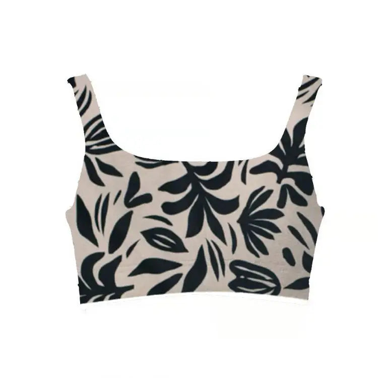 Swim Tops: Maka-Hou Women Pattern Tank Bra-PAINT (Japanese Brand) - MAKA-HOU / Paint / M / 13W06-12S0014-L, 13W06-12S0014-M,