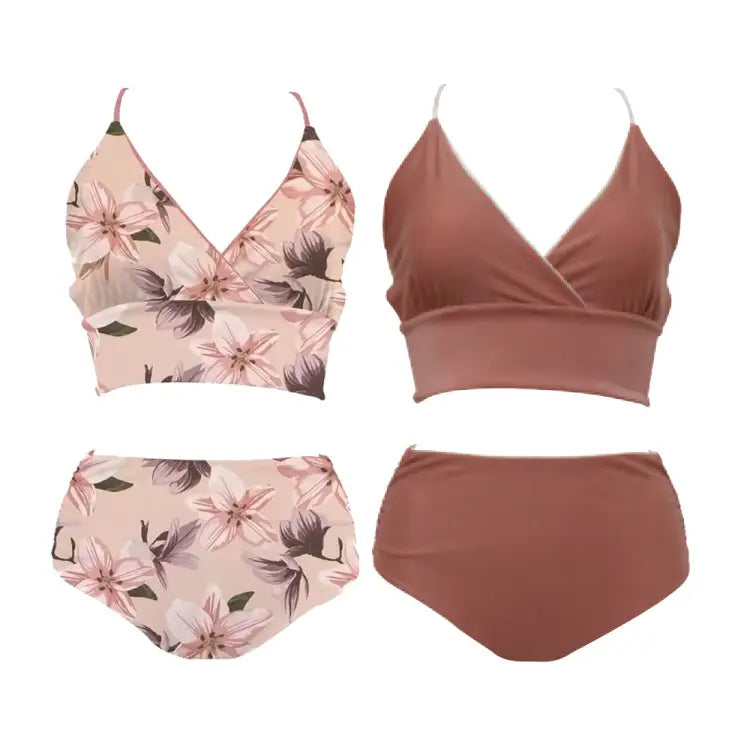 Swimsuits: Maka-Hou Women Reversible Bikini-LILY BLOOM (Japanese Brand) - MAKA-HOU / Lily Bloom / M / Clothing, Exceed By, Fashion, Hong