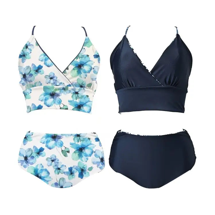 Swimsuits: Maka-Hou Women Reversible Bikini-WATER FLOWER (Japanese Brand) - MAKA-HOU / Water Flower / M / Clothing, Exceed By, Fashion,