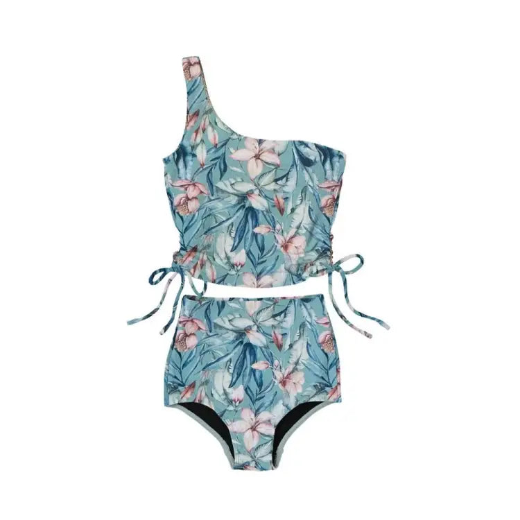 Swimsuits: Maka-Hou Women Rib Bikini-GREEN LEAF (Japanese Brand) - MAKA-HOU / Green Leaf / M / Clothing, Exceed By, Fashion, Green Leaf,