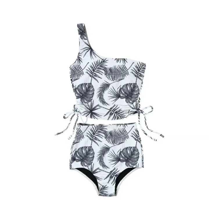 Swimsuits: Maka-Hou Women Rib Bikini-MIX LEAF (Japanese Brand) - MAKA-HOU / Mix Leaf / M / Clothing, Exceed By, Fashion, Hong Kong, Indoor